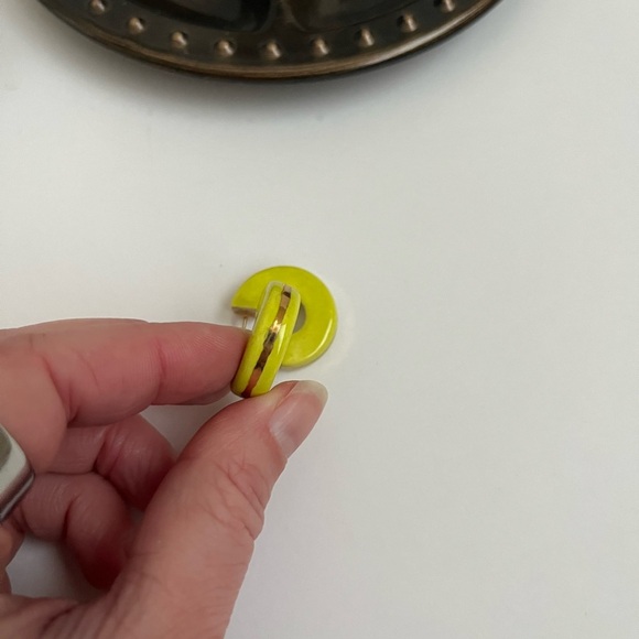 Handmade ceramic hoop earrings - Picture 3 of 4